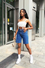 White Slinky Ruched Detail Crop Top - Bellah-Crop Tops