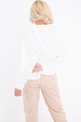 White Slogan Photo Print Sweatshirt - Belize-Sweatshirts