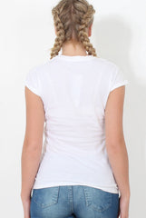 White Slogan Top - Farrah-Tops