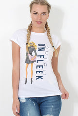 White Slogan Top - Farrah-Tops