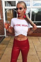 White Slogan You Ok Hun? T Shirt - Harmony-Tops