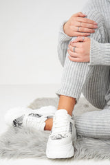 White Snake Extreme Chunky Lace Up Trainers - Carmia-Trainers