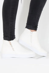 White Snakeskin Hightop Trainer - Tracey-Tops