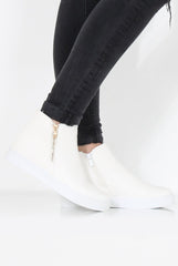 White Snakeskin Hightop Trainer - Tracey-Tops