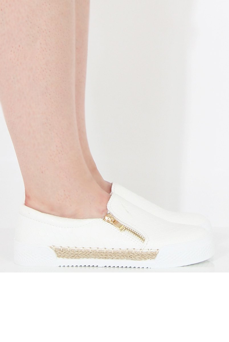 White Snakeskin Skater - Sophie-Shoes