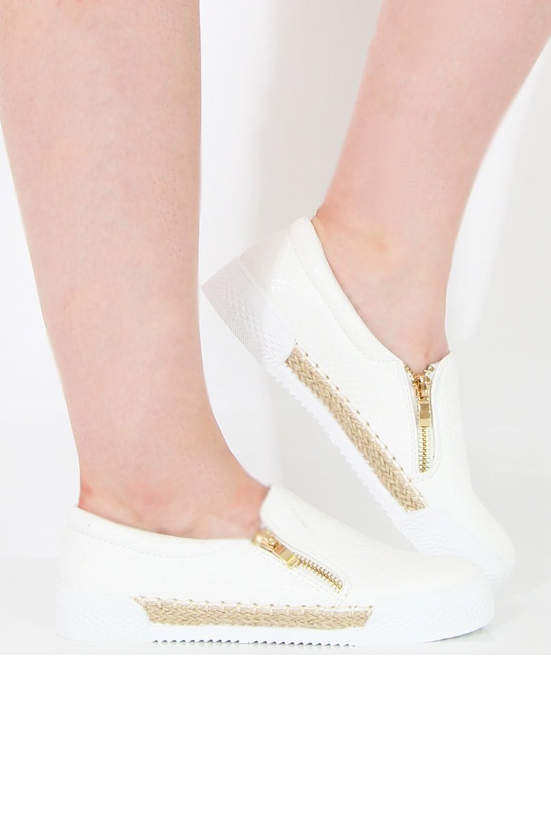 White Snakeskin Skater - Sophie-Shoes