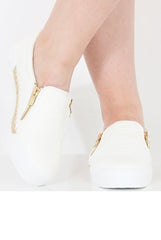 White Snakeskin Skater - Sophie-Shoes