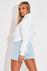 White Soft Fleece Hoodie - Maia-Hoodies