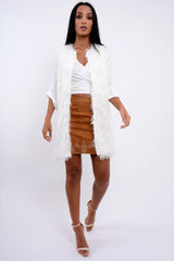 White Soft Shaggy Gilet - Niamh-Jackets
