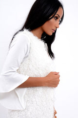 White Soft Shaggy Gilet - Niamh-Jackets
