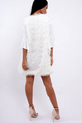 White Soft Shaggy Gilet - Niamh-Jackets