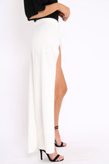 White Split Front Trousers - Gabi-Trousers