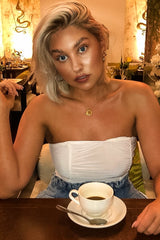 White Strapless Ruched Side Bodysuit - Jaci-Bodysuits