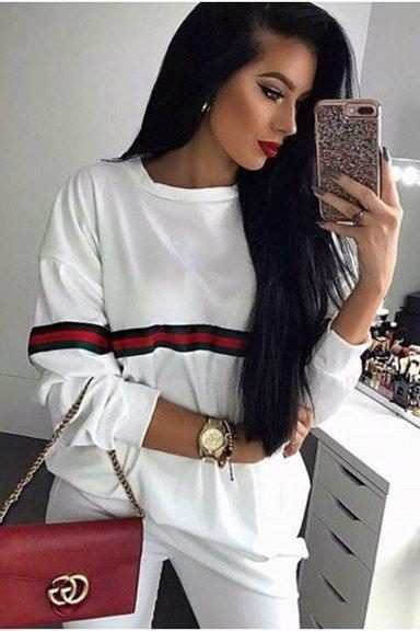 White Stripe Jumper Dress - Finley-Dresses