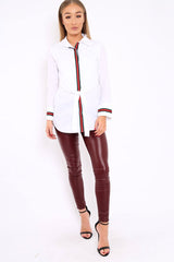 White Stripe Shirt Dress - Idella-Dresses