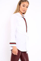 White Stripe Shirt Dress - Idella-Dresses