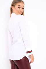 White Stripe Shirt Dress - Idella-Dresses