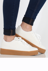 White Suede Gum Sole Creepers - Sandy-Shoes