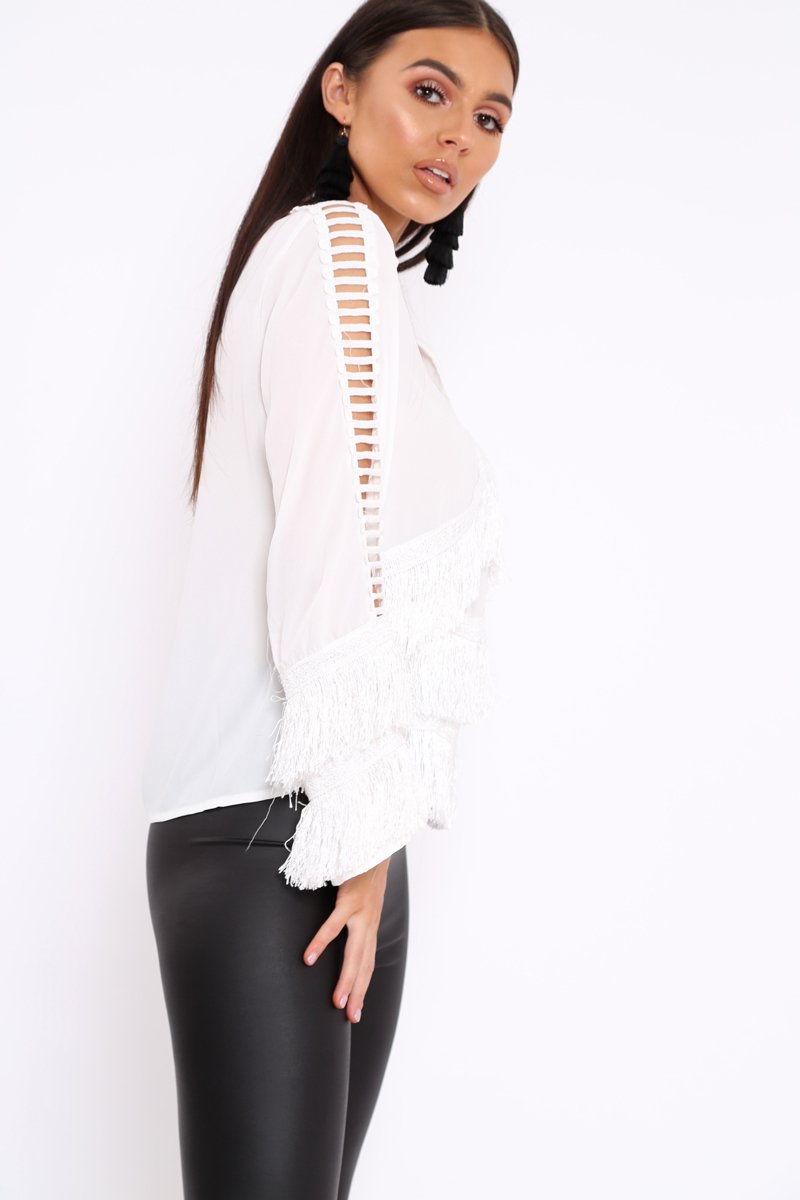 White Tassel Blouse - Wallis-Tops