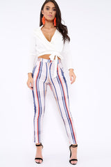 White Tie Belt Blazer Top - Liyla-Tops