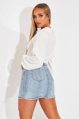 White Tie Bow Crop Top - Izzie-Tops