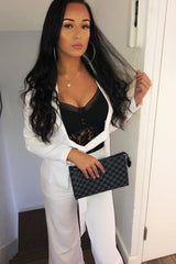 White Tie Front Blazer Wide Leg Trouser Co-Ord - Saphira-Co-ords