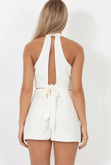 White Tie Front Two Piece - Esta-Co-ords