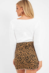 White Twist Front Knit Jumper - Pollyanna-Jumper