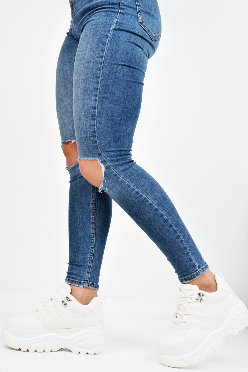 White Two Tone Extreme Sole Chunky Trainers - Miara-Trainers