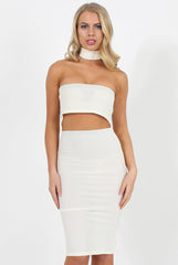 White Two piece with Choker - Hope-Co-ords