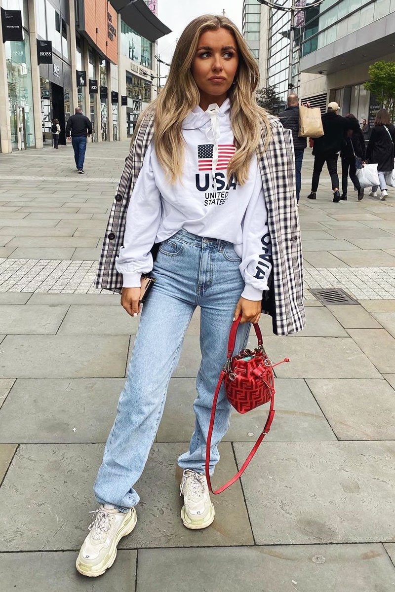 White U.S.A Graphic Printed Hoodie - Jamyla-Hoodies