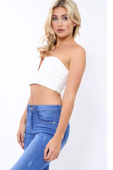 White V Front Boob Tube - Amalina-Crop Tops