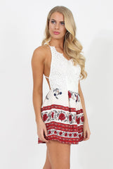 White V Front Crochet Playsuit - Reese-Playsuits