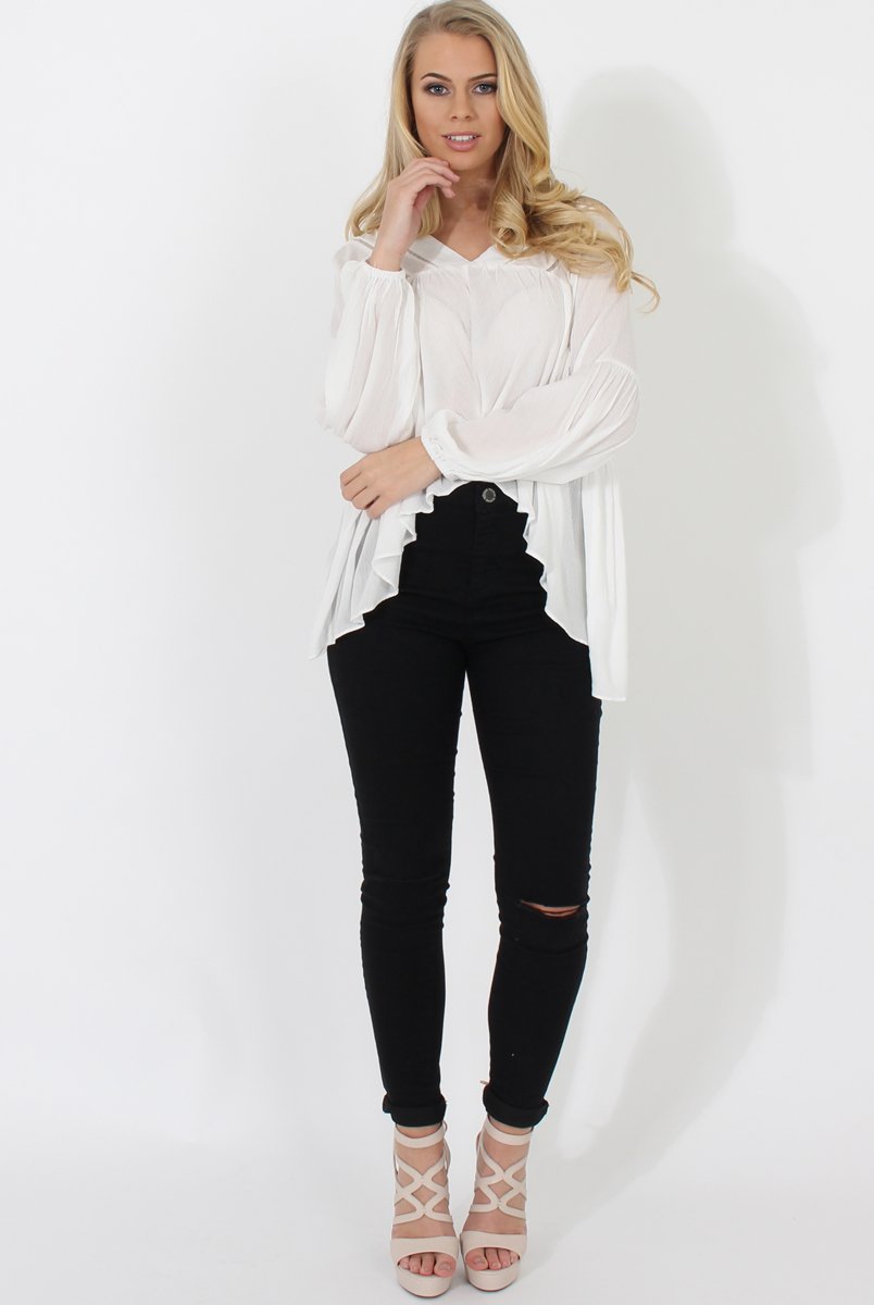 White V Front Top - Donna-Tops