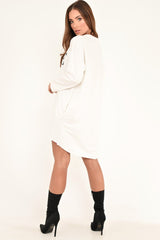 White Vogue Slogan Oversized Jumper - Bray-Jumper