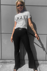 White Vogue Slogan Top - Birda-Tops