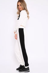 White Vogue Slogan Tracksuit - Neyla-Co-ords