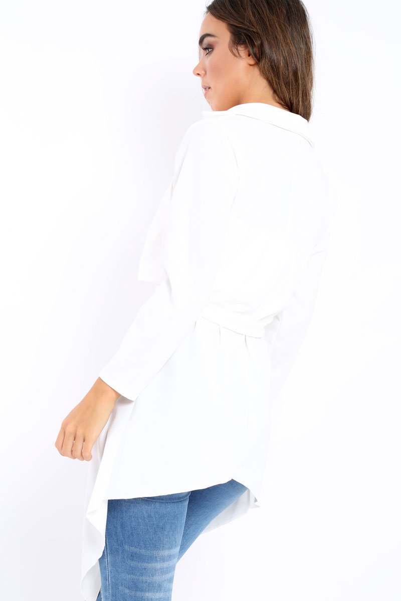 White Waterfall Frill Jacket - Bexley-Jackets