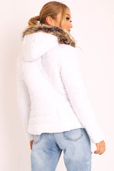 White Wet Look Puffer Coat - Soph-Coats