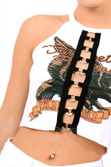 White Wild Child Cropped Tee - Rumi-Crop Tops