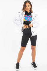 White Zip Front Rain Jacket - Idalie-Jackets