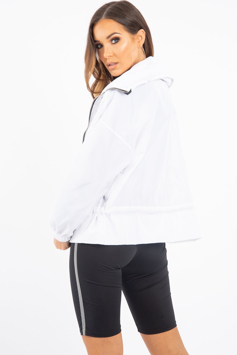 White Zip Front Rain Jacket - Idalie-Jackets