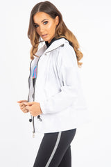 White Zip Front Rain Jacket - Idalie-Jackets