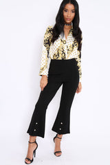 White and Gold Scarf Print Satin Plunge Bodysuit - Moniqua-Bodysuits