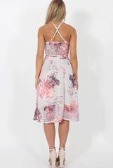 White and Pink Semi Sheer Floral Co-ord - Rose-Co-ords