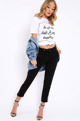 White distorted Slogan T-shirt - Gabby-Tops