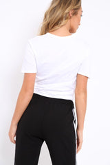 White distorted Slogan T-shirt - Gabby-Tops