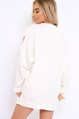 White with Rose and White Chevron Fur Jumper Dress- Lula-Dresses