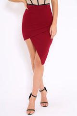 Wine Asymmetric Skirt - Amina-Skirts