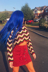 Wine Corduroy Button Front Mini Skirt - Elcie-Skirts